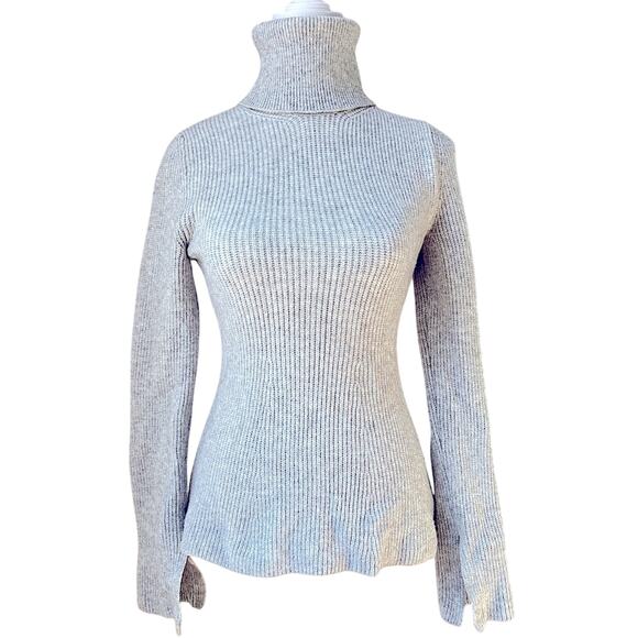 ZARA Gray Slit Sleeve Turtleneck Sweater Size Small | Classic, Minimal, 90s - Picture 1 of 6